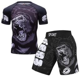 Boxe masculino Compressão Sport Set, Rashguard, Jitsu Bjj Rash Guard, Conjuntos de Kickboxing, Muay Thai Jersey, MMA Sportswear - Image 3