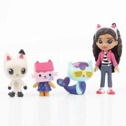 13 pçs gabby dollhouse anime figura brinquedo carro sorridente gato abraço gaby menina bonecas mercat dos desenhos animados figura de ação crianças presentes de aniversário de natal - Image 4