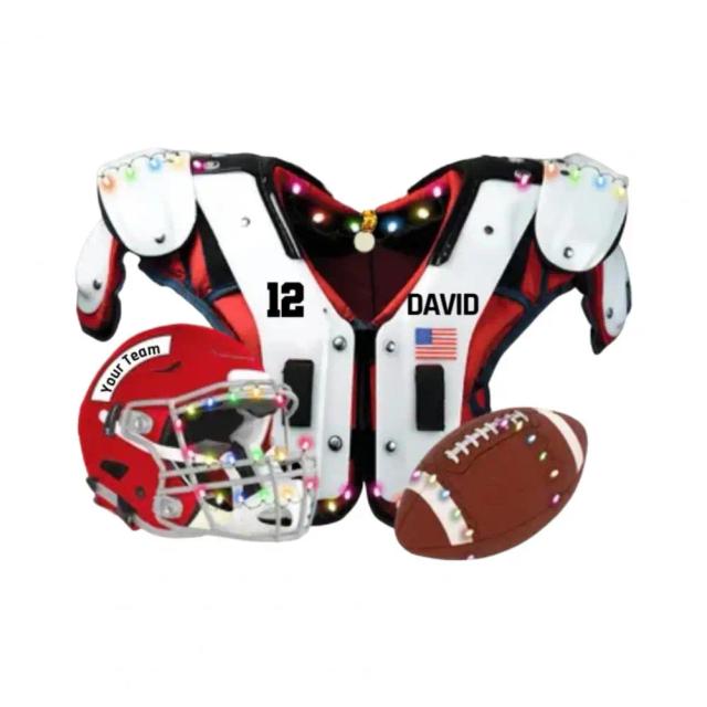 Ornamento Artesanal de Futebol Americano com Capacete Realista para Decorar Carros e Usar como Almofadas de Ombro