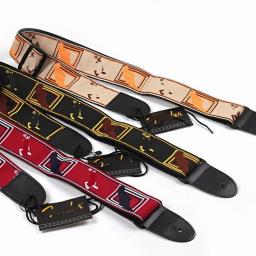 Correia de couro ajustável com bordado, acessórios para guitarra, folk acústico elétrico, moda, 3 cores - Image 4