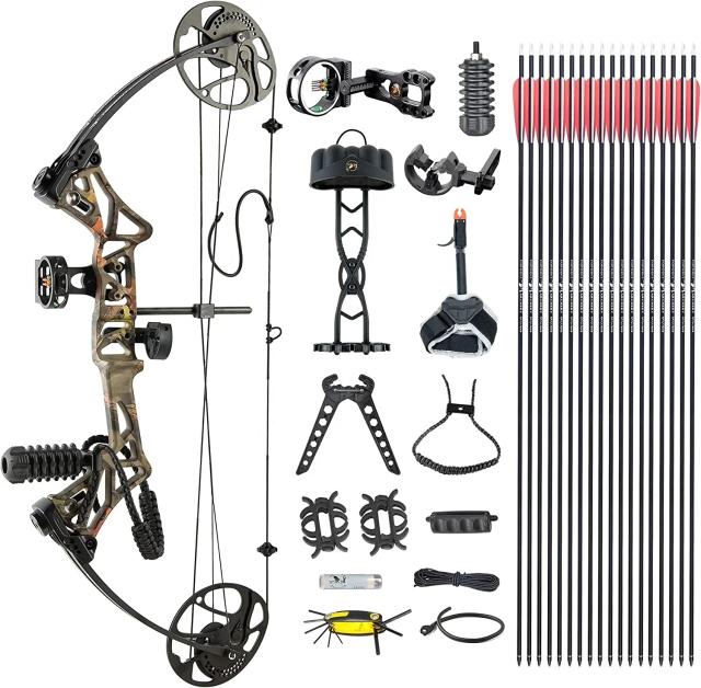 Liga Archery Composto Bow Set, Caça, Armazém dos EUA, DDP em estoque, 19-70lbs