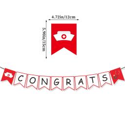 Banners temáticos de graduação para decoração de festa, Cupcake Topper e balão, Photo Props, Party Decor, Médico e Enfermeira, Médico e Graduação - Image 2