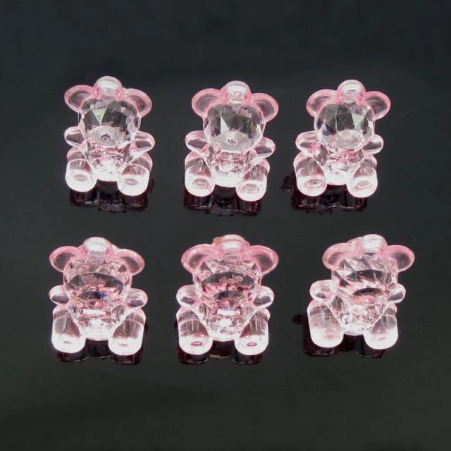 Mini Ursos Rosa para Chá de Bebê - 50 Peças de Brindes Artesanais 14x19mm