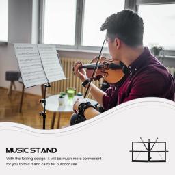 Suporte De Música Dobrável Para Leitura De Livro, Suporte Para Tablet, Suporte Para Estudantes, Desktop Piano De Metal, partitura - Image 3