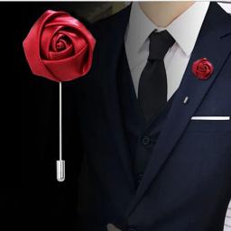 Broche Buttonhole para Homens, Corsage Do noivo, Alfinetes De Lapela, Fita De Rosas Flor, Acessórios De Casamento, Boutonnieres De Casamento - Image 1