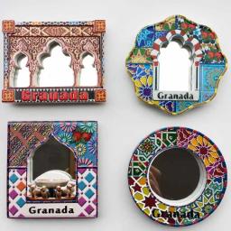 Ímãs de geladeira decoração artesanal, souvenir da espanha oman pintados à mão resina ímãs de geladeira adesivo para viagem no país decoração de casa presentes - Image 1