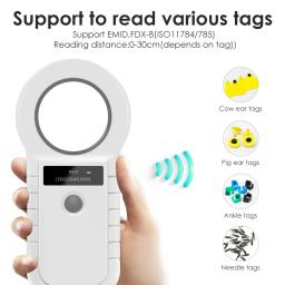 Portátil animal Tag Reader, leitor de Microchip, USB, RFID, Pet Chip Scanner, Armazenamento de Dados, EMID, FDX-B, ISO 11784/85, W90D, 134.2Khz, 125Khz - Image 3