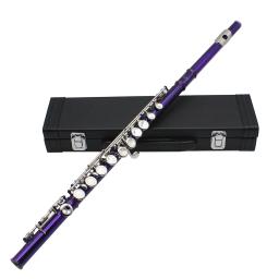 SLADE Flauta de tom C com 16 buracos e chave roxa instrumento de sopro profissional chave fechada tubo de cuproníquel flauta kit para iniciantes - Image 1