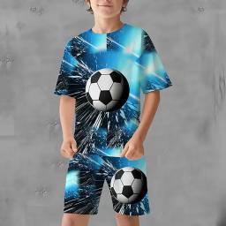 Ternos esportivos impressos em 3D para crianças, camisetas de futebol, futebol e estádios, shorts de praia, camisetas vintage, tops para meninos e meninas, roupas elegantes - Image 6