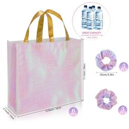 Sacos grandes do presente com alças, sacolas para o aniversário, festa de casamento, embalagem do Natal, sacos de compras reutilizáveis, brilhantes, 12pcs - Image 2