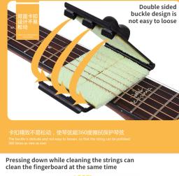 Universal Cordas Ferramenta de Limpeza para Guitarra Elétrica, Baixo, Ukulele, Guzheng, Escova De Limpeza, Instrumentos De Cordas, Protector Cleaner - Image 4