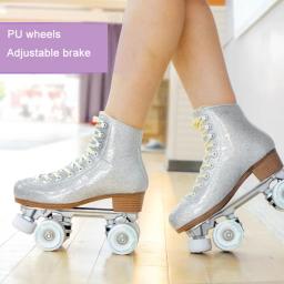 Patins da roda do plutônio com quadro da liga de alumínio, sapatos super do couro da fibra, elasticidade alta, indoor, rua, aptidão, patinação, luxo - Image 4