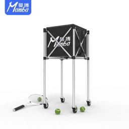 Bolas de tênis portáteis pegam o carrinho, Carrinho de carregamento de bola, Dobrável Tennis Car Ball Rack Collector, 4 rodas - Image 3
