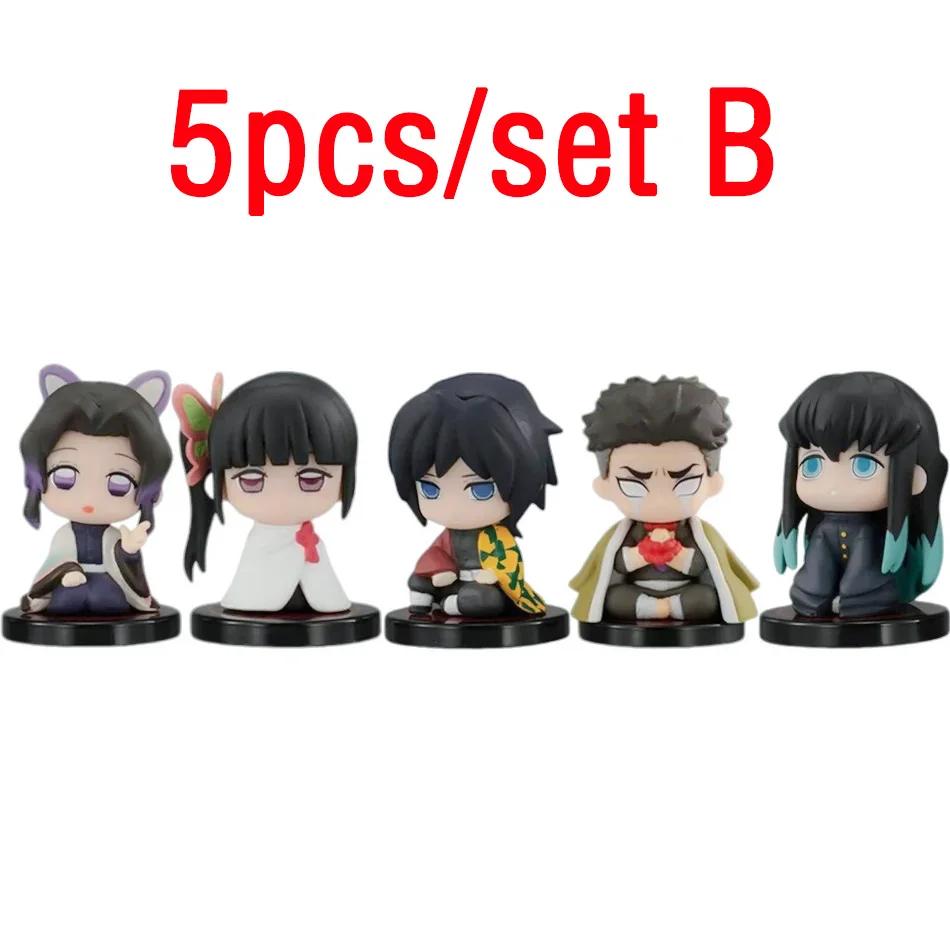 Q Versão Demon Slayer Action Figure Set, Boneca Fantasma Sentada, Tanjiro, Nidouzi, Inosuke, Zenizu Movie Model, Kid Toy Gift, 10pcs - Image 1