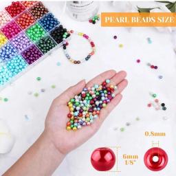 Faux Pearl Set para Fazer Jóias DIY, Pulseira e Colar, Materiais com Caixa, 6mm, 24 Cores, 1680PCs - Image 3