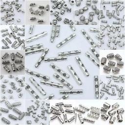 Atacado contas de tubo de prata tibetana diy metal espaçador tubo encantos contas de prata antigas para fazer jóias 20/50/100 peças - Image 3