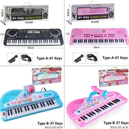 Teclado Piano eletrônico com microfone para crianças, 61 teclas, 37 teclas, órgão, instrumento musical, presente para crianças, iniciantes - Image 2