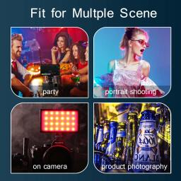 LED RGB Vídeo Fotografia Luz, Preencher Camera Lighting Panel, CRI95 +, 2500-9000K, Suporte do telefone, Vlog, Live Streaming, DSLR - Image 6