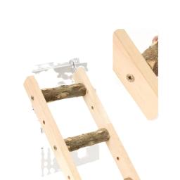 Escada de madeira para gaiola de hamster 6 passos Pássaro interativo para animais de estimação Brinquedo papagaio Acessórios para pássaros de escalada - Image 5