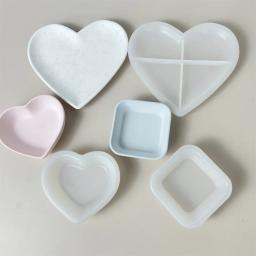 Forma De Coração De Concreto Moldes De Silicone, DIY Artesanal Resina Epóxi, Bandeja De Armazenamento De Jóias, Molde De Panela De Flores De Gesso, Decoração De Casa - Image 3