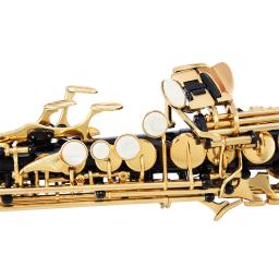 Profissional saxofone soprano Bb, latão banhado a ouro chave B sax plano com boquilha caso, Reed Glove, Wiping Cloth acessórios - Image 6