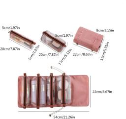 Grande Capacidade Destacável Saco Cosmético, Portátil, Dobrável, Viagem, Cosméticos Armazenamento, Organizador de Higiene Pessoal, 4 em 1 - Image 4