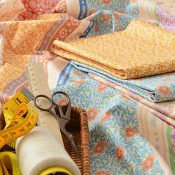 Tecido artesanal de retalhados para DIY, listras Boho exóticas, 100% algodão, impressão e tingimento estilo étnico, floral por meio metro - Image 2