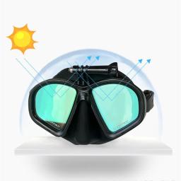 Profissional máscara de mergulho subaquático óculos de mergulho adequado para gopro pequena câmera de esportes all-seco revestimento óculos de mergulho - Image 3