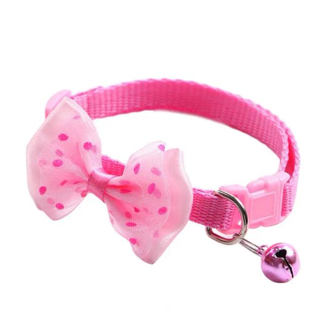 Colar de Pet Adorável com Estampa de Poás e Laço, Ideal para Segurança e Estilo.
