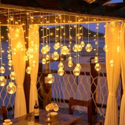 LED Desejando Bola Luz String, Casamento Romântico Atmosfera Decoração, Pátio ao ar livre, Camping Light, Swways with the Wind - Image 1