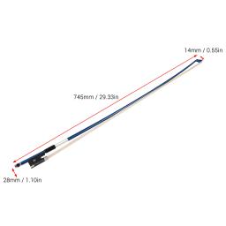 Arco de violino de fibra de carbono Round Stick Sapo ébano, crina branca, bem equilibrada, 4 cordas, violino acessórios - Image 6