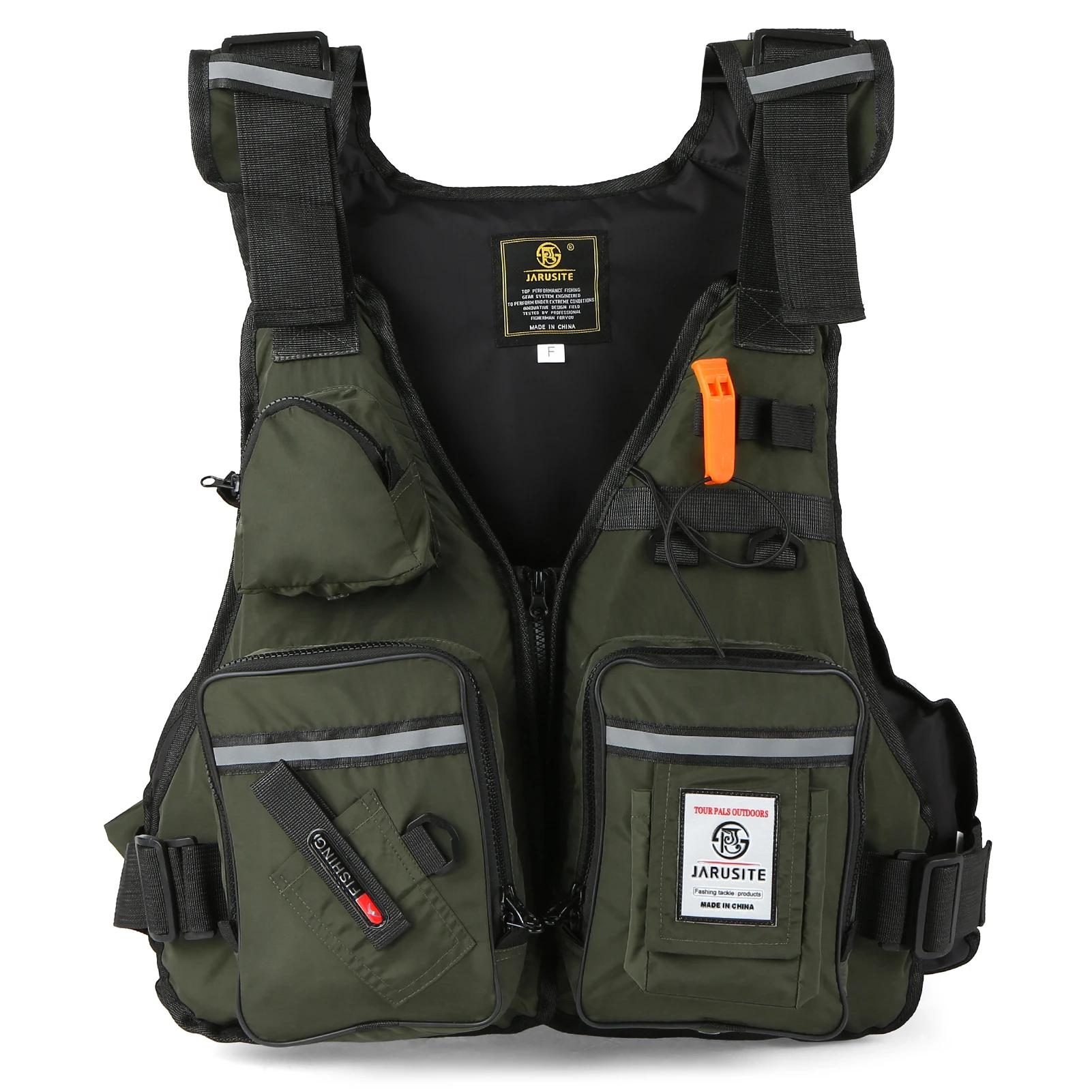 Multi-bolsos Fly Pesca Jacket, flutuabilidade colete com suporte garrafa de água, caiaque, vela, passeios de barco, esportes aquáticos - Image 1