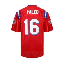 FALCO-Jersey de futebol americano, 16 camisas de futebol, bordados, costura, roupas esportivas ao ar livre, hip hop, solto, branco, vermelho, novo filme quente, 2020 - Image 5