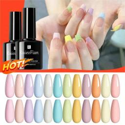 12pcs Macaron Gel Esmalte Primavera Verão Doce Set Cor Azul Rosa Para Manicure Semi Permanente Soak Off Nail Art Gel Verniz - Image 4