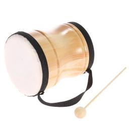 Crianças crianças de madeira mão bongo tambor musical instrumento de percussão vem com uma cinta vara - Image 2