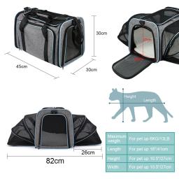 Transportador dobrável macio do animal de estimação, Expansível Pet Supplies, Cat Travel Bag, Dog Ventile Transport Bag, Portátil - Image 2