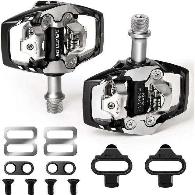 Pedais Clipless BUCKLOS de Alumínio para MTB com Sistema de Auto-bloqueio Shimano SPD M8020 e M9120