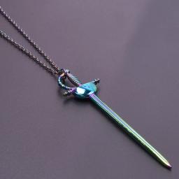 Rainbow Alloy Esgrima Encantos, Western Sword Pendant Acessório, DIY Fazer Jóias, Colar Chaveiro Suprimentos, Bulk Atacado, 5Pcs - Image 5