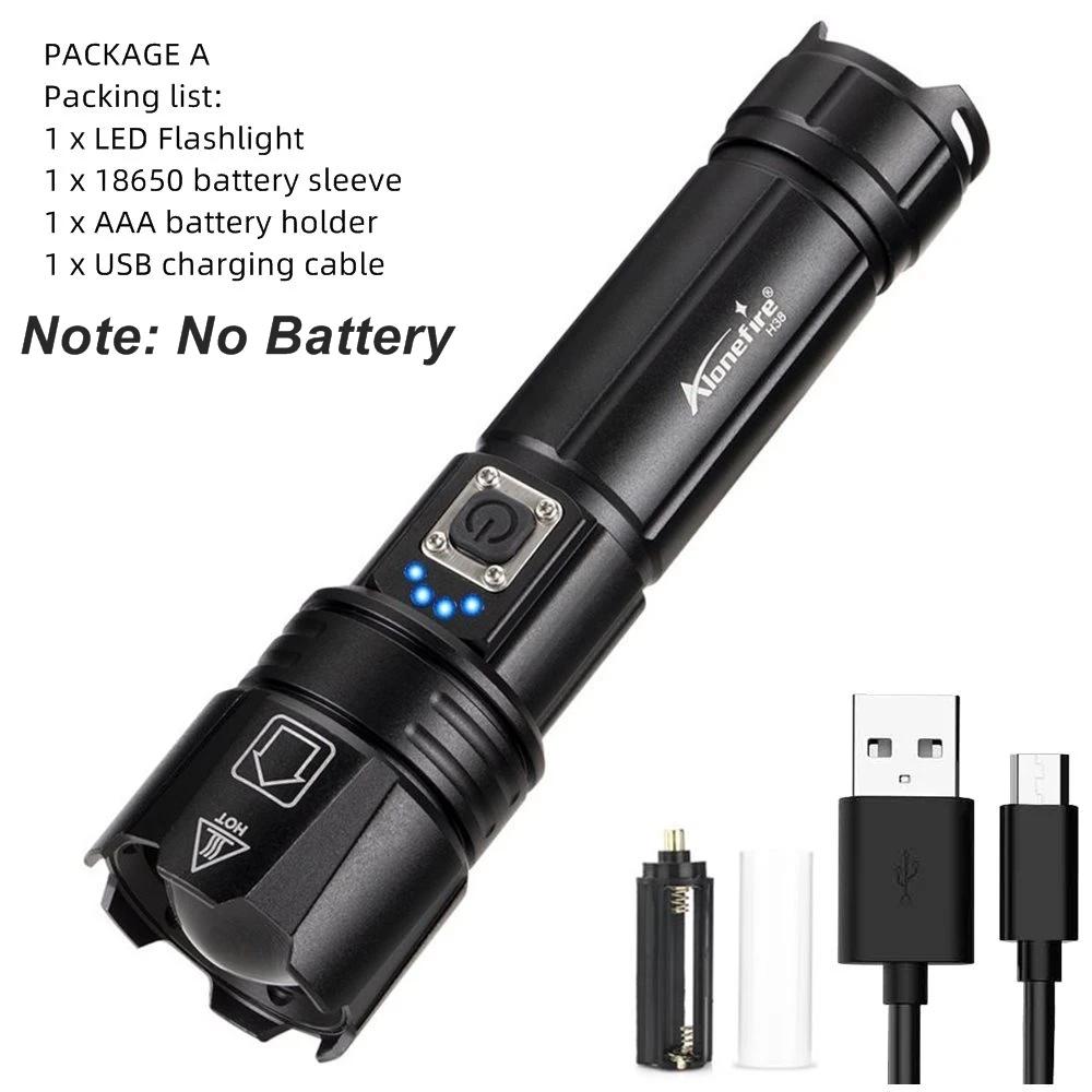 USB Lanterna LED Recarregável, Zoom XHP70, Mais Poderoso, Ao Ar Livre, Caminhadas, Acampamento, Caça, Tocha Tática, Luz 26650 Bateria, 30W - Image 1