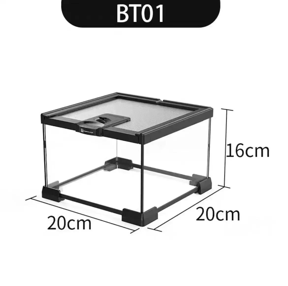 Réptil Pet Glass Feeding Box, Tartaruga Terrário, Serpente Aranha, Lagarto, Sapo com Chifres, Floresta Tropical, Tanque Ecológico, Caranguejo Caracol - Image 1