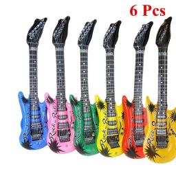 Balões de guitarra insufláveis para adultos e crianças, instrumento musical, adereços de festa, favor de carnaval, decoração de aniversário, 6 pçs - Image 1