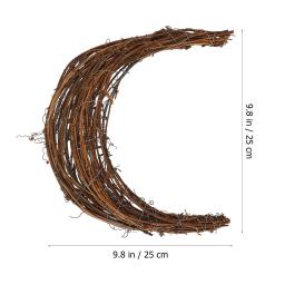 Lua Forma Rattan Grinalda Guirlanda, Vinha Ramo, Artesanato, Artesanato DIY Material, Ferro Fazendo Anéis, 2 pcs - Image 6