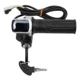 36v 48v 60v bicicleta elétrica aperto do acelerador e-bike guiador com bloqueio ebike scooter acelerador indicador de energia chave display led - Image 5