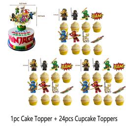 Balões de látex do tema Ninja para crianças, talheres descartáveis, decorações de festa de feliz aniversário, balões Hero Foil, Banner Cake Toppers - Image 3