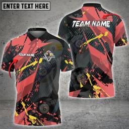Camisa Polo de Bilhar masculina, Polo Casual Unisex, Pintura Colorida, Nome Personalizado, 3D Estampado Em Todo o Tamanho, Verão, WK169 - Image 3