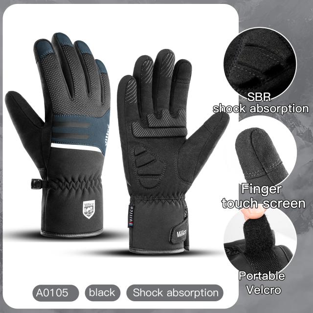 Luvas esportivas unissex à prova de vento com touchscreen e antiderrapante para caminhadas, motocicleta, esqui, equitação e ciclismo no inverno
