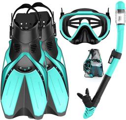 Óculos de snorkel para adultos, equipamento de mergulho, equipamento de natação, máscara, parte superior seca, mergulho, nadadeiras com bolsa de engrenagem, novos - Image 1