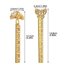 Régua de metal vintage para bordados, ferramenta de medição, artesanato artesanal DIY, acessórios de costura para roupas, papelaria escolar multifuncional - Image 6