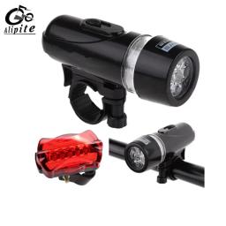 Bicicleta luz ciclismo biycle frente traseira lanterna traseira conjunto à prova dwaterproof água 5-led lâmpada farol de segurança lanterna bicicleta acessório - Image 1