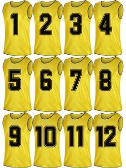 12 pçs numerado futebol prática jerseys scrimmage coletes esportes pinnies treinamento da equipe babadores para adlut crianças - Image 1